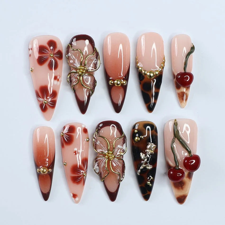 Nude Burgundy Floral Art