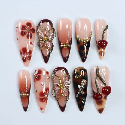 Nude Burgundy Floral Art