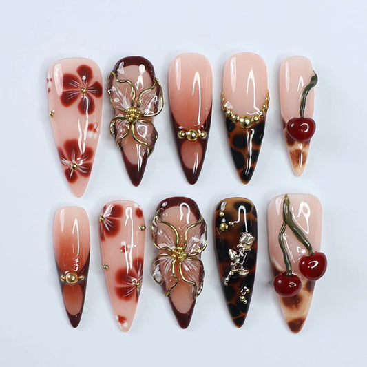 Nude Burgundy Floral Art