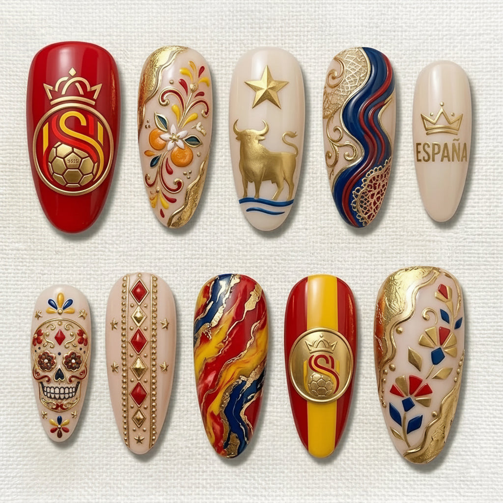 spain-world-cup-nails