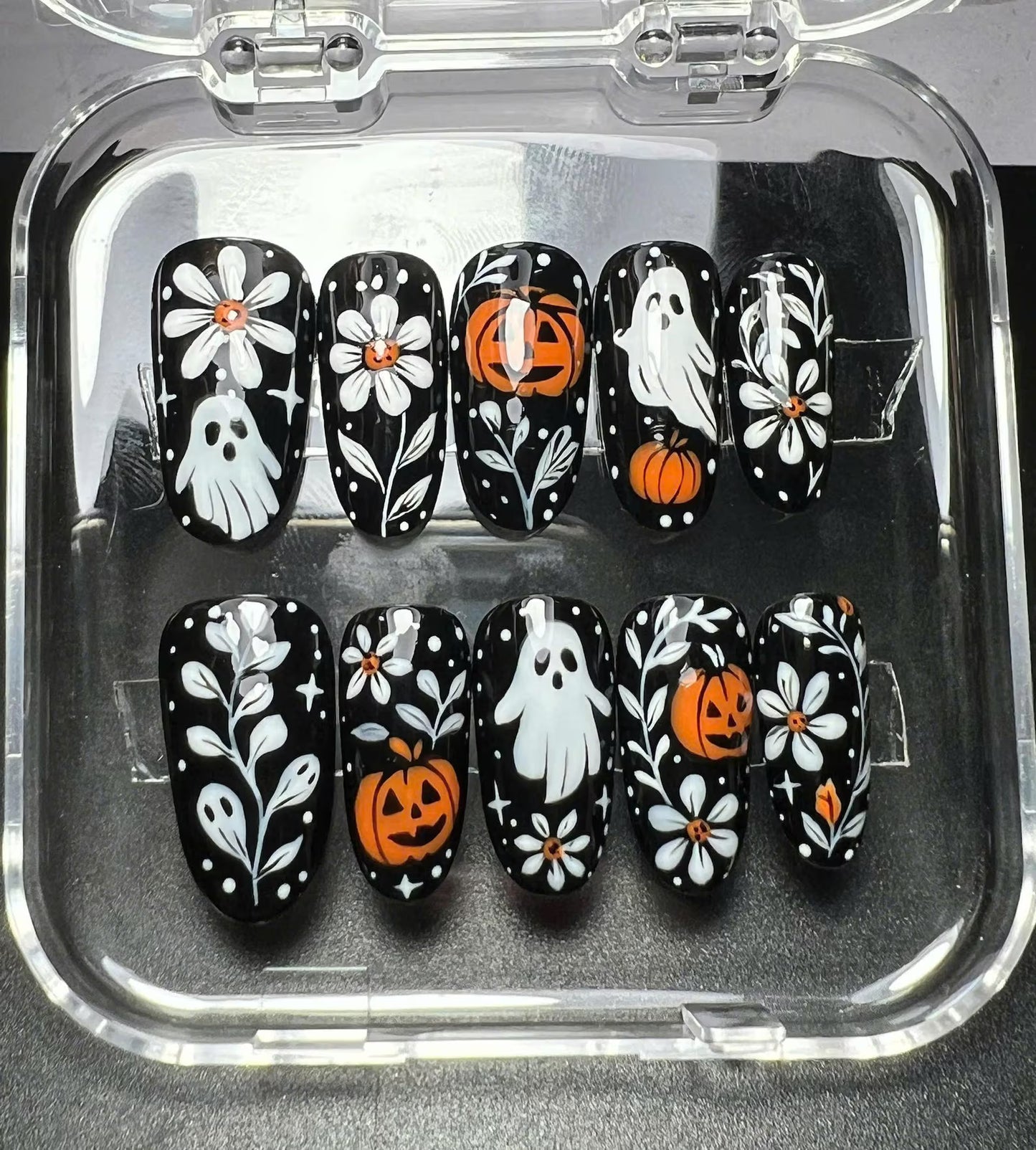 Spooky Pumpkin Ghost Floral